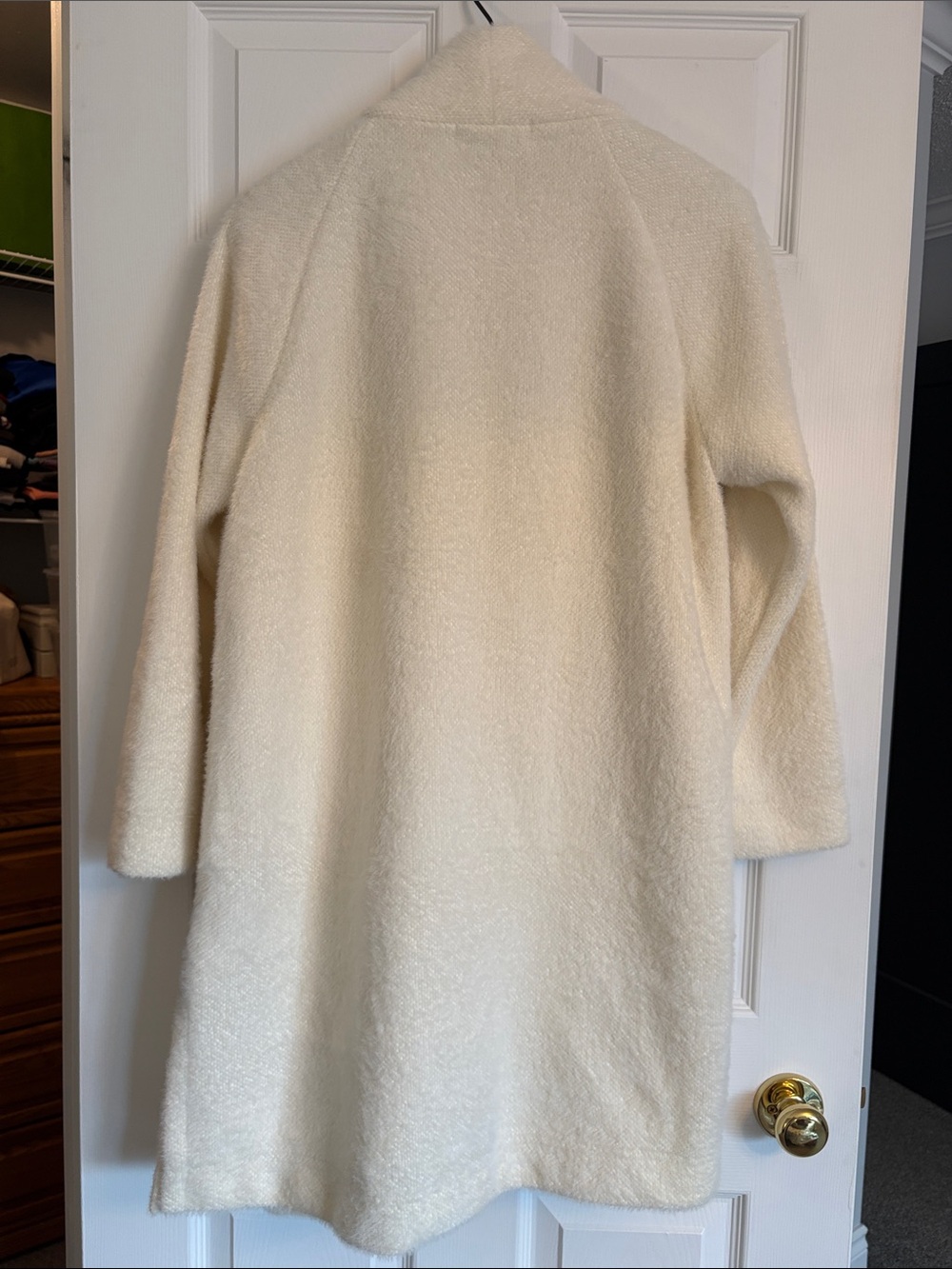 SYMPLI Cream Plush Open-Front Cardigan Jacket - Picture 6 of 11